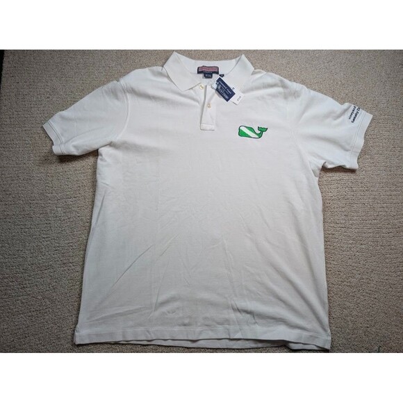 Vineyard Vines Kentucky Derby 137 Polo Shirt White Green Whale Logo XL NWT - Picture 1 of 10